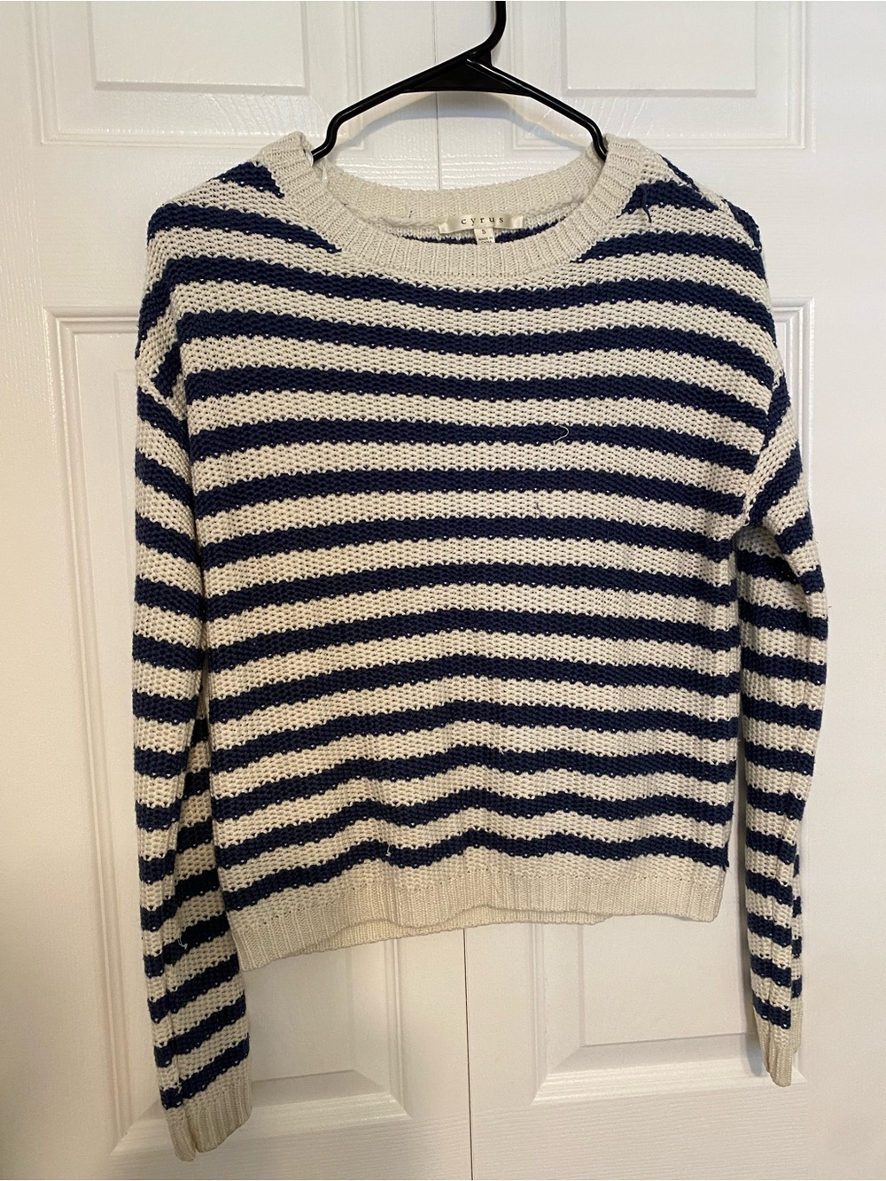 Cyrus Navy and cream sweater